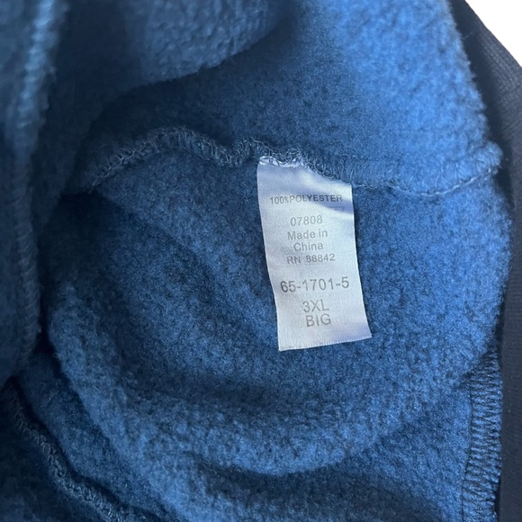 KingSize Mens Knit Fleece 1/4 Zip Blue/Black Heather 3XL Big - Picture 7 of 8